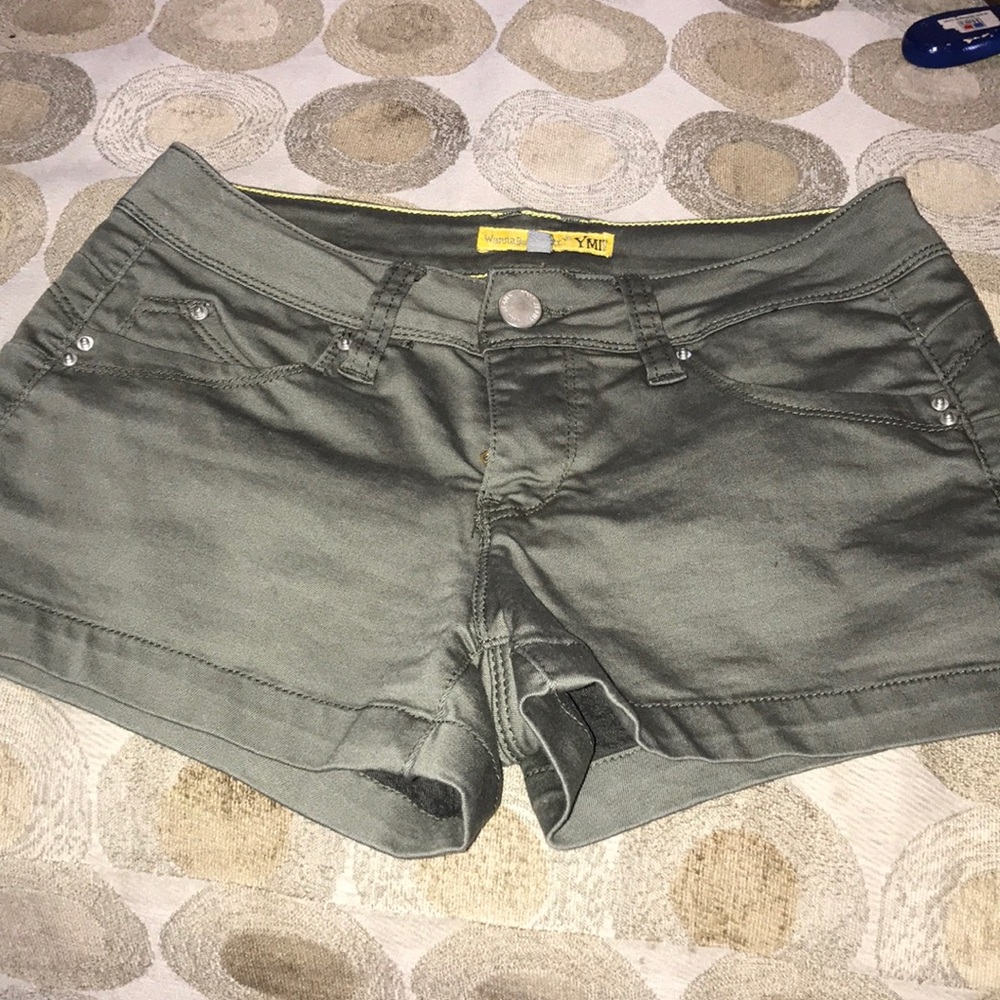 YMI army green jean shorts